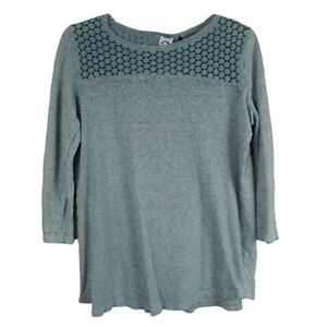 Kemi + kin 100% Linen top Shirt Blouse 3/4 Sleeve Women’s Size xs